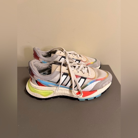 Mens Adidas Retropy P9 “White Rainbow” Athletic Shoes Sneakers
